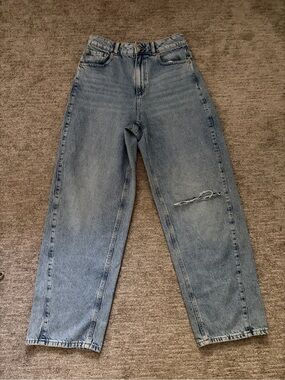 Garage Light Wash Mid-Rise Wide Leg Jeans